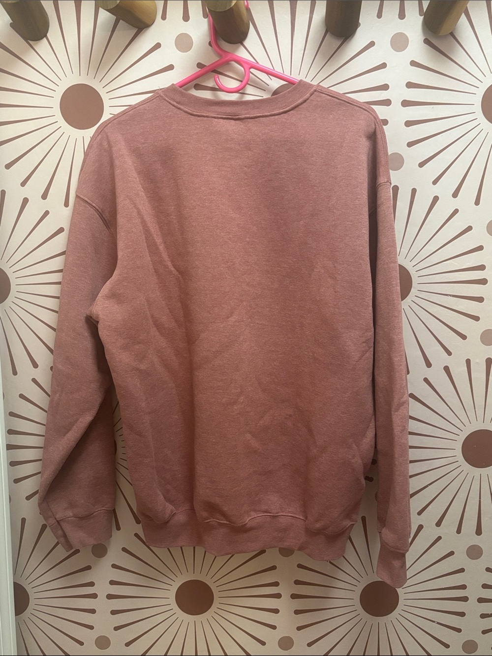 Women’s Fall Autumn Dusty Rose Pullover Sweatshirt with Horse Graphic - Picture 3 of 3